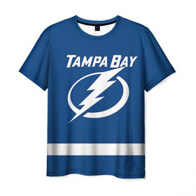 Мужская футболка 3D с принтом Tampa Bay Johnson в Курске, 100% полиэфир | прямой крой, круглый вырез горловины, длина до линии бедер | 9 | tampa bay lightning | tyler johnson | нхл | тайлер джонсон | тампа бэй лайтнинг | хоккей