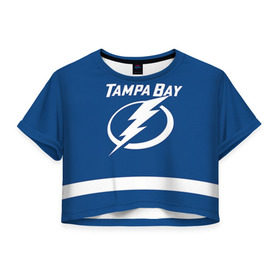 Женская футболка 3D укороченная с принтом Tampa Bay Killorn в Курске, 100% полиэстер | круглая горловина, длина футболки до линии талии, рукава с отворотами | 17 | alex killorn | tampa bay lightning | нхл | тампа бэй лайтнинг | хоккей