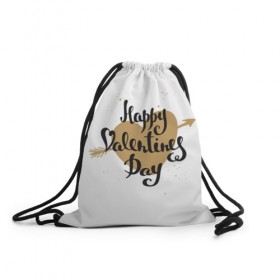Рюкзак-мешок 3D с принтом Happy Valentine`s Day в Курске, 100% полиэстер | плотность ткани — 200 г/м2, размер — 35 х 45 см; лямки — толстые шнурки, застежка на шнуровке, без карманов и подкладки | 