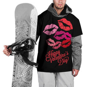 Накидка на куртку 3D с принтом Happy Valentine`s Day в Курске, 100% полиэстер |  | 14 | february | happy valentines day | holiday | kisses | lips | love | губы | любовь | поцелуи | праздник | счастливый день святого валентина | февраль
