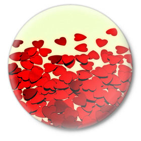 Значок с принтом valentine`s day в Курске,  металл | круглая форма, металлическая застежка в виде булавки | Тематика изображения на принте: 14 февраля | valentines day | день влюбленных | игрушка | любовь | сердечки | сердце