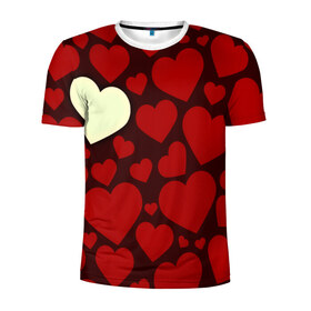 Мужская футболка 3D спортивная с принтом Одинокое сердце в Курске, 100% полиэстер с улучшенными характеристиками | приталенный силуэт, круглая горловина, широкие плечи, сужается к линии бедра | 14 февраля | valentines day | день влюбленных | игрушка | любовь | медведь | сердце
