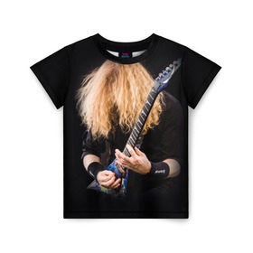 Детская футболка 3D с принтом Dave Mustaine в Курске, 100% гипоаллергенный полиэфир | прямой крой, круглый вырез горловины, длина до линии бедер, чуть спущенное плечо, ткань немного тянется | dave | megadeth | metal | mustaine | rattlehead | rock | thrash | vic | дейв | мастейн | мегадет | метал | рок | треш