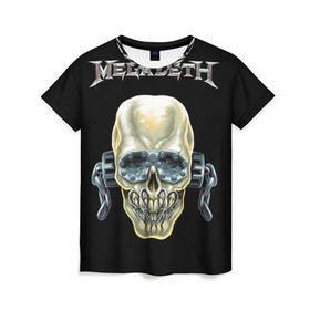 Женская футболка 3D с принтом Megadeth в Курске, 100% полиэфир ( синтетическое хлопкоподобное полотно) | прямой крой, круглый вырез горловины, длина до линии бедер | dave | megadeth | metal | mustaine | rattlehead | rock | thrash | vic | дейв | мастейн | мегадет | метал | рок | треш