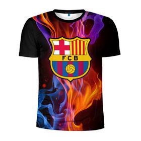 Мужская футболка 3D спортивная с принтом Барселона в Курске, 100% полиэстер с улучшенными характеристиками | приталенный силуэт, круглая горловина, широкие плечи, сужается к линии бедра | fc barсelona | спорт | фк барселона | футбол | футбольный клуб басрелона