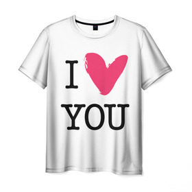 Мужская футболка 3D с принтом Valentine`s Day, I Iove you в Курске, 100% полиэфир | прямой крой, круглый вырез горловины, длина до линии бедер | Тематика изображения на принте: 14 | february | heart | holiday | i love you | valentines day | день святого валентина | праздник | сердце | февраль | я люблю тебя