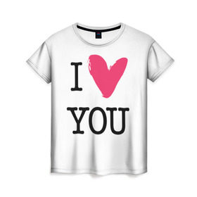 Женская футболка 3D с принтом Valentine`s Day, I Iove you в Курске, 100% полиэфир ( синтетическое хлопкоподобное полотно) | прямой крой, круглый вырез горловины, длина до линии бедер | Тематика изображения на принте: 14 | february | heart | holiday | i love you | valentines day | день святого валентина | праздник | сердце | февраль | я люблю тебя