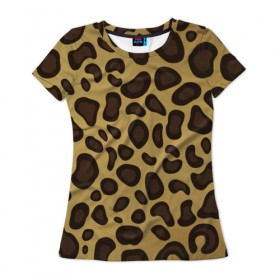 Женская футболка 3D с принтом Пантера в Курске, 100% полиэфир ( синтетическое хлопкоподобное полотно) | прямой крой, круглый вырез горловины, длина до линии бедер | леопард | пятна | текстура