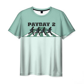 Мужская футболка 3D с принтом Payday 2 в Курске, 100% полиэфир | прямой крой, круглый вырез горловины, длина до линии бедер | Тематика изображения на принте: game | payday | payday 2 | игра | игрок | компьютерные игры | маски