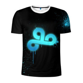 Мужская футболка 3D спортивная с принтом cs:go - Cloud 9 (Black collection) в Курске, 100% полиэстер с улучшенными характеристиками | приталенный силуэт, круглая горловина, широкие плечи, сужается к линии бедра | cloud9 | cs | csgo | го | кс