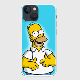 Чехол для iPhone 13 mini с принтом Гомер в Курске,  |  | gomer | желтый | мультик | симпсон