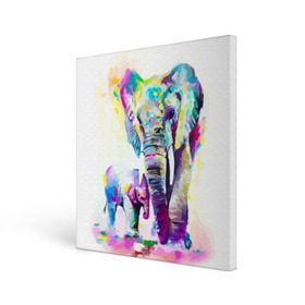 Холст квадратный с принтом Слоны в Курске, 100% ПВХ |  | animal | art | bright | child | color | elephants | family | mother | rainbow | spectrum | животные | искусство | мама | радуга | ребенок | семья | слоны | спектр | цвета | яркие