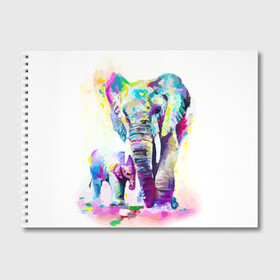 Альбом для рисования с принтом Слоны в Курске, 100% бумага
 | матовая бумага, плотность 200 мг. | animal | art | bright | child | color | elephants | family | mother | rainbow | spectrum | животные | искусство | мама | радуга | ребенок | семья | слоны | спектр | цвета | яркие