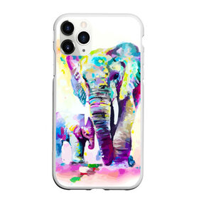 Чехол для iPhone 11 Pro матовый с принтом Слоны в Курске, Силикон |  | animal | art | bright | child | color | elephants | family | mother | rainbow | spectrum | животные | искусство | мама | радуга | ребенок | семья | слоны | спектр | цвета | яркие