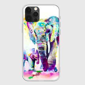 Чехол для iPhone 12 Pro с принтом Слоны в Курске, силикон | область печати: задняя сторона чехла, без боковых панелей | animal | art | bright | child | color | elephants | family | mother | rainbow | spectrum | животные | искусство | мама | радуга | ребенок | семья | слоны | спектр | цвета | яркие