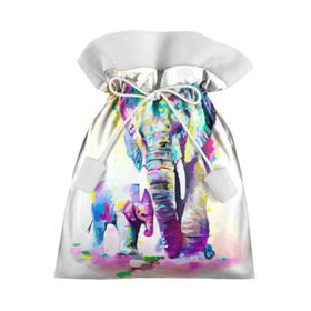 Подарочный 3D мешок с принтом Слоны в Курске, 100% полиэстер | Размер: 29*39 см | Тематика изображения на принте: animal | art | bright | child | color | elephants | family | mother | rainbow | spectrum | животные | искусство | мама | радуга | ребенок | семья | слоны | спектр | цвета | яркие