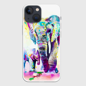 Чехол для iPhone 13 mini с принтом Слоны в Курске,  |  | animal | art | bright | child | color | elephants | family | mother | rainbow | spectrum | животные | искусство | мама | радуга | ребенок | семья | слоны | спектр | цвета | яркие