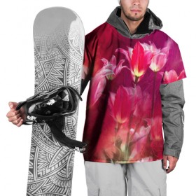 Накидка на куртку 3D с принтом Тюльпаны в Курске, 100% полиэстер |  | Тематика изображения на принте: 