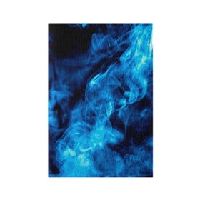 Обложка для паспорта матовая кожа с принтом Smoke в Курске, натуральная матовая кожа | размер 19,3 х 13,7 см; прозрачные пластиковые крепления | Тематика изображения на принте: дым | огонь | пламя | синий