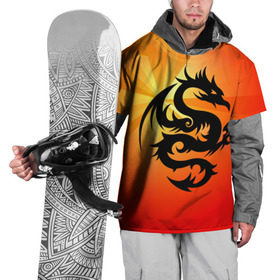 Накидка на куртку 3D с принтом Дракон в Курске, 100% полиэстер |  | дракон | китай | крылья | огонь | ящерица
