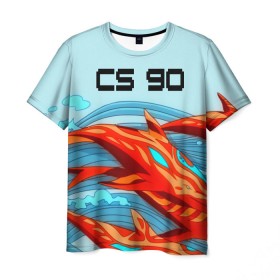 Мужская футболка 3D с принтом CS GO: Aquamarine Revenge в Курске, 100% полиэфир | прямой крой, круглый вырез горловины, длина до линии бедер | cs go | global offensive | контр страйк аквамарин | шутер