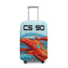 Чехол для чемодана 3D с принтом CS GO: Aquamarine Revenge в Курске, 86% полиэфир, 14% спандекс | двустороннее нанесение принта, прорези для ручек и колес | cs go | global offensive | контр страйк аквамарин | шутер