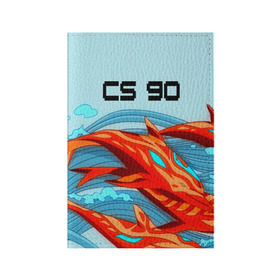 Обложка для паспорта матовая кожа с принтом CS GO: Aquamarine Revenge в Курске, натуральная матовая кожа | размер 19,3 х 13,7 см; прозрачные пластиковые крепления | cs go | global offensive | контр страйк аквамарин | шутер