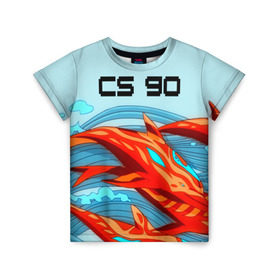 Детская футболка 3D с принтом CS GO: Aquamarine Revenge в Курске, 100% гипоаллергенный полиэфир | прямой крой, круглый вырез горловины, длина до линии бедер, чуть спущенное плечо, ткань немного тянется | cs go | global offensive | контр страйк аквамарин | шутер