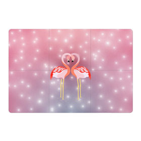 Магнитный плакат 3Х2 с принтом Влюбленные фламинго в Курске, Полимерный материал с магнитным слоем | 6 деталей размером 9*9 см | Тематика изображения на принте: 14 февраля | день всех влюбленных | любовь | птицы | фламинго