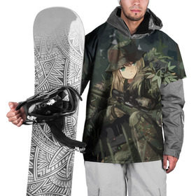 Накидка на куртку 3D с принтом Девушка с оружием в Курске, 100% полиэстер |  | anime | eyes | forest camouflage | girl | green | guns | japanese | rifle | sniper | аниме | винтовка | глаза | девушка | зеленые | камуфляж | лес | оружие | снайпер | японская