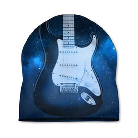Шапка 3D с принтом Космическая гитара в Курске, 100% полиэстер | универсальный размер, печать по всей поверхности изделия | fender | stratocaster | вселенная | галактика | гитра | космос | музыка | рок | рокнрол | стратокастер | туманность | фендер | электро | электрогитара