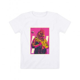 Детская футболка хлопок с принтом Hotline Maiami в Курске, 100% хлопок | круглый вырез горловины, полуприлегающий силуэт, длина до линии бедер | 