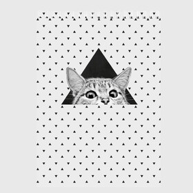 Скетчбук с принтом Взгляд кота в Курске, 100% бумага
 | 48 листов, плотность листов — 100 г/м2, плотность картонной обложки — 250 г/м2. Листы скреплены сверху удобной пружинной спиралью | animal | beast | cat | feline | kitty | meow | triangle | взгляд | геометрия | животное | зверь | китти | кот | котенок | кошка | мяу | треугольник