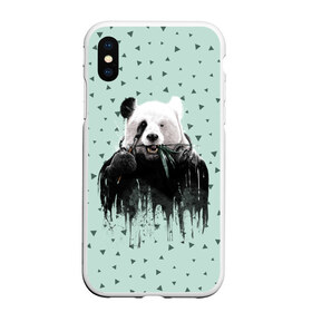 Чехол для iPhone XS Max матовый с принтом Панда-художник в Курске, Силикон | Область печати: задняя сторона чехла, без боковых панелей | animal | art | artist | bear | beast | design | panda | style | арт | дизайн | животное | зверь | кисть | краски | медведь | панда | стиль | художник