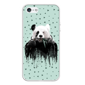 Чехол для iPhone 5/5S матовый с принтом Панда-художник в Курске, Силикон | Область печати: задняя сторона чехла, без боковых панелей | animal | art | artist | bear | beast | design | panda | style | арт | дизайн | животное | зверь | кисть | краски | медведь | панда | стиль | художник