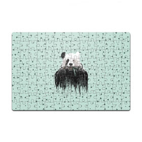 Пазл магнитный 126 элементов с принтом Панда-художник в Курске, полимерный материал с магнитным слоем | 126 деталей, размер изделия —  180*270 мм | animal | art | artist | bear | beast | design | panda | style | арт | дизайн | животное | зверь | кисть | краски | медведь | панда | стиль | художник
