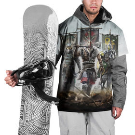 Накидка на куртку 3D с принтом For Honor в Курске, 100% полиэстер |  | for honor | боевые топоры | воители | доспехи | мечи | трое 3 | шлем