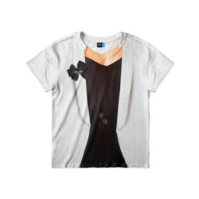 Детская футболка 3D с принтом Пиджак в Курске, 100% гипоаллергенный полиэфир | прямой крой, круглый вырез горловины, длина до линии бедер, чуть спущенное плечо, ткань немного тянется | бабочка | жакет | женский | одежда | пиджак