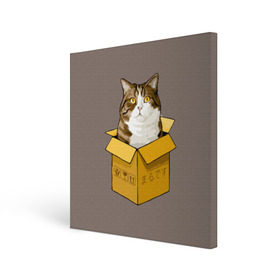 Холст квадратный с принтом Maru в Курске, 100% ПВХ |  | Тематика изображения на принте: cat | maru | коробка | кот в коробке | кот мару | котейка | кошка | мару | прикол