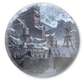 Значок с принтом Tomb Raider в Курске,  металл | круглая форма, металлическая застежка в виде булавки | лара крофт | расхитительница гробниц