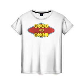 Женская футболка 3D с принтом Rock and Roll в Курске, 100% полиэфир ( синтетическое хлопкоподобное полотно) | прямой крой, круглый вырез горловины, длина до линии бедер | rock | гитара | музыка | рок