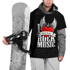 Накидка на куртку 3D с принтом Rock Rules в Курске, 100% полиэстер |  | Тематика изображения на принте: rock | гитара | музыка | рок