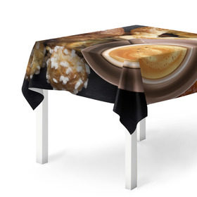 Скатерть 3D с принтом Приятный завтрак в Курске, 100% полиэстер (ткань не мнется и не растягивается) | Размер: 150*150 см | Тематика изображения на принте: 