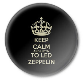 Значок с принтом Led Zeppelin в Курске,  металл | круглая форма, металлическая застежка в виде булавки | led zeppelin