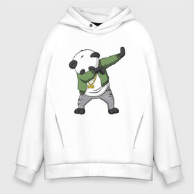 Мужское худи Oversize хлопок с принтом Panda dab в Курске, френч-терри — 70% хлопок, 30% полиэстер. Мягкий теплый начес внутри —100% хлопок | боковые карманы, эластичные манжеты и нижняя кромка, капюшон на магнитной кнопке | dab | dab n dance | panda dab | панда