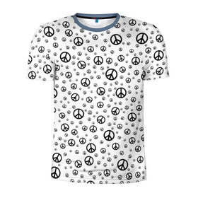 Мужская футболка 3D спортивная с принтом Peace Symbol в Курске, 100% полиэстер с улучшенными характеристиками | приталенный силуэт, круглая горловина, широкие плечи, сужается к линии бедра | love | peace | symbol | знак | любовь | мир | пацифик | пацифика | сигнал | символ | хиппи