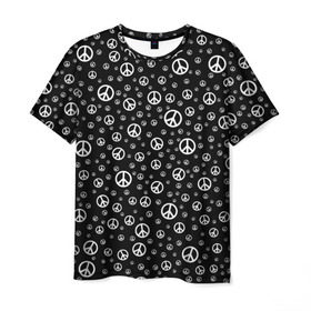 Мужская футболка 3D с принтом Peace Symbol в Курске, 100% полиэфир | прямой крой, круглый вырез горловины, длина до линии бедер | Тематика изображения на принте: love | peace | symbol | знак | любовь | мир | пацифик | пацифика | сигнал | символ | хиппи
