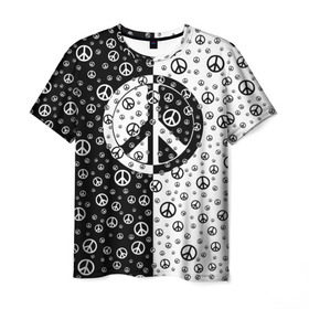 Мужская футболка 3D с принтом Peace Symbol в Курске, 100% полиэфир | прямой крой, круглый вырез горловины, длина до линии бедер | love | peace | symbol | знак | любовь | мир | пацифик | пацифика | сигнал | символ | хиппи