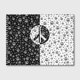 Альбом для рисования с принтом Peace Symbol в Курске, 100% бумага
 | матовая бумага, плотность 200 мг. | love | peace | symbol | знак | любовь | мир | пацифик | пацифика | сигнал | символ | хиппи