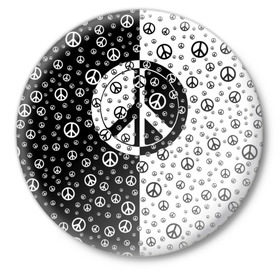 Значок с принтом Peace Symbol в Курске,  металл | круглая форма, металлическая застежка в виде булавки | Тематика изображения на принте: love | peace | symbol | знак | любовь | мир | пацифик | пацифика | сигнал | символ | хиппи